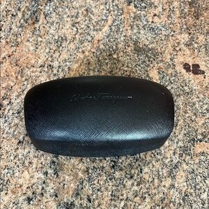 Salvatore Ferragamo Black Textured Glasses Case